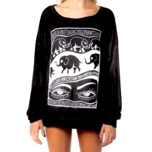 Brandy Melville Black Elephant Long Sleeve Tee